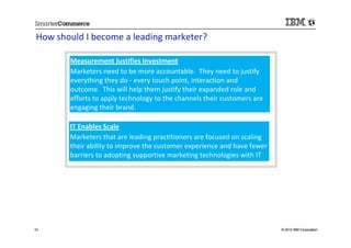 How should I become a leading marketer?
       Measurement Justifies Investment
       Marketers need to be more accounta...