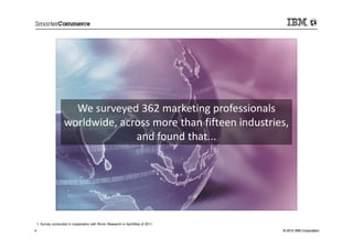 We surveyed 362 marketing professionals
                     worldwide, across more than fifteen industries,
             ...